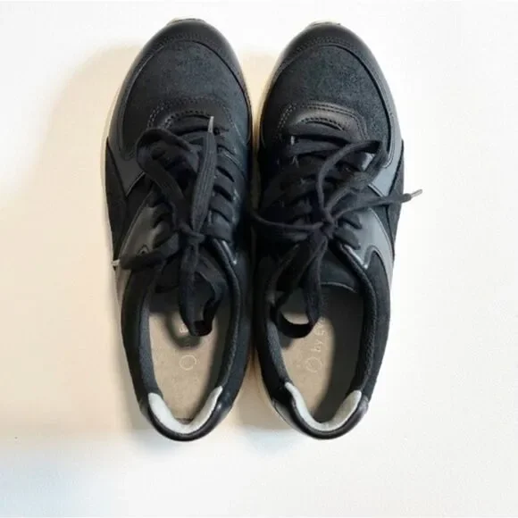 EVERLANE O By Everlane The Leather Trainer Sneaker Women Shoes Black Sz7 - Picture 7 of 12